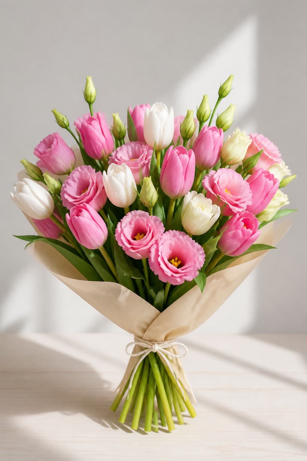 March 8 eustoma and tulips