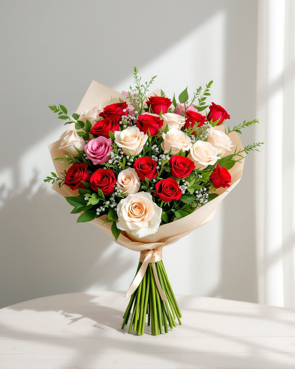 21 mixed roses 60 cm