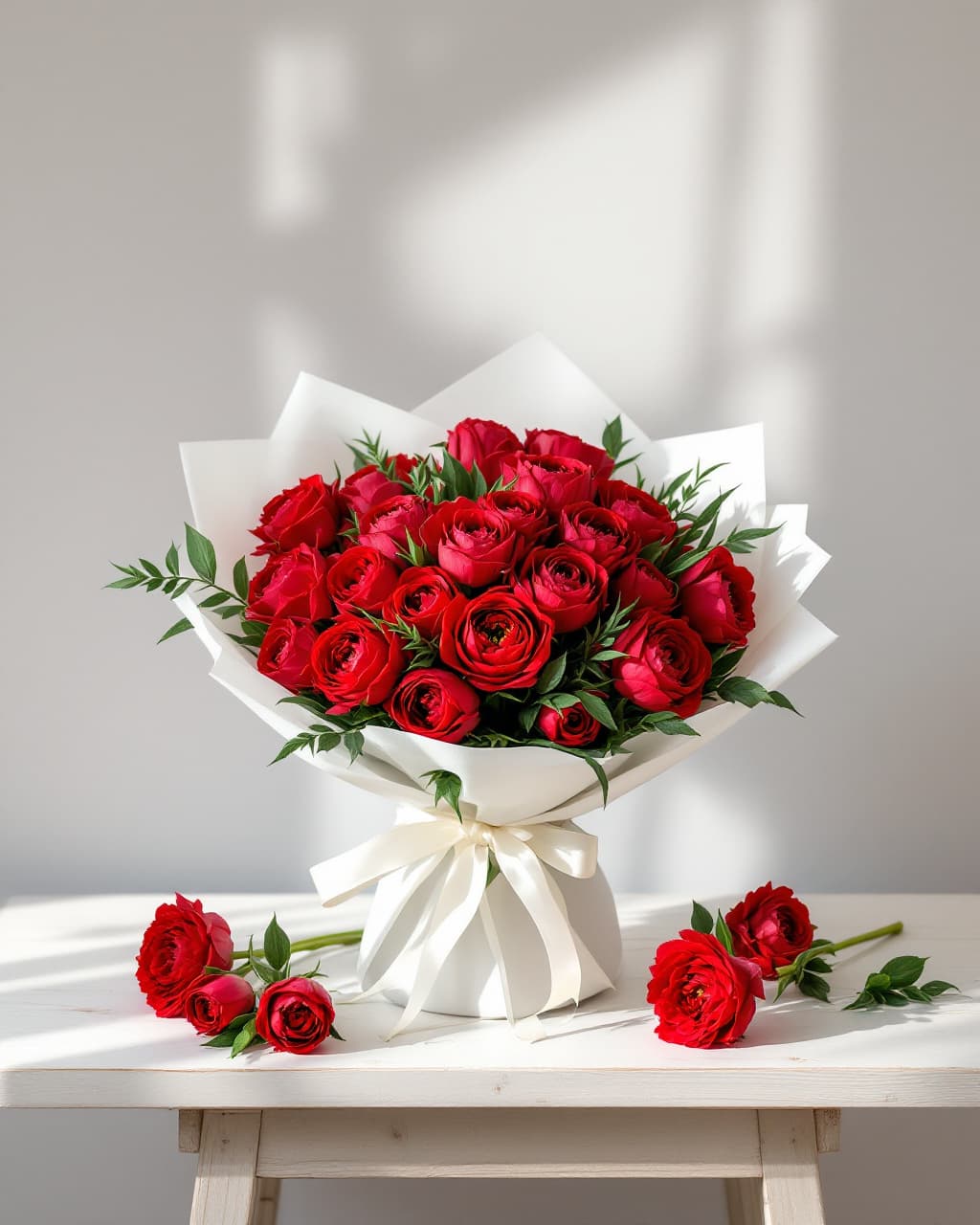 25 red ranunculus